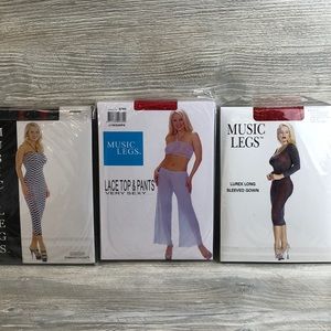 Music Legs Lingerie Lot of 3 Outfits